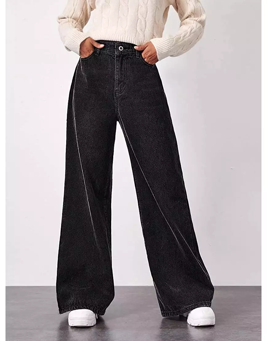 High Rise Wide Leg Jeans Vintage Black