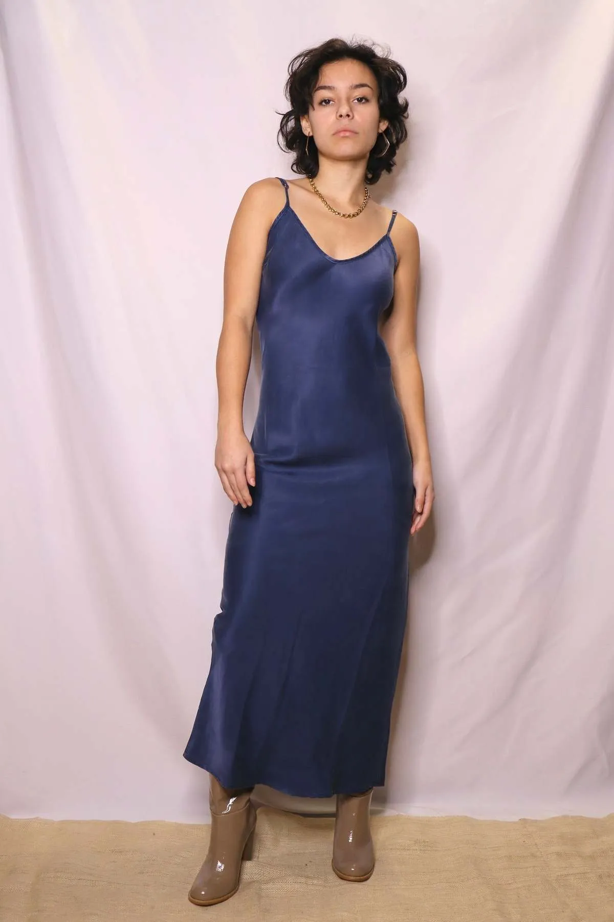 Jones Slip Dress - Denim Blue