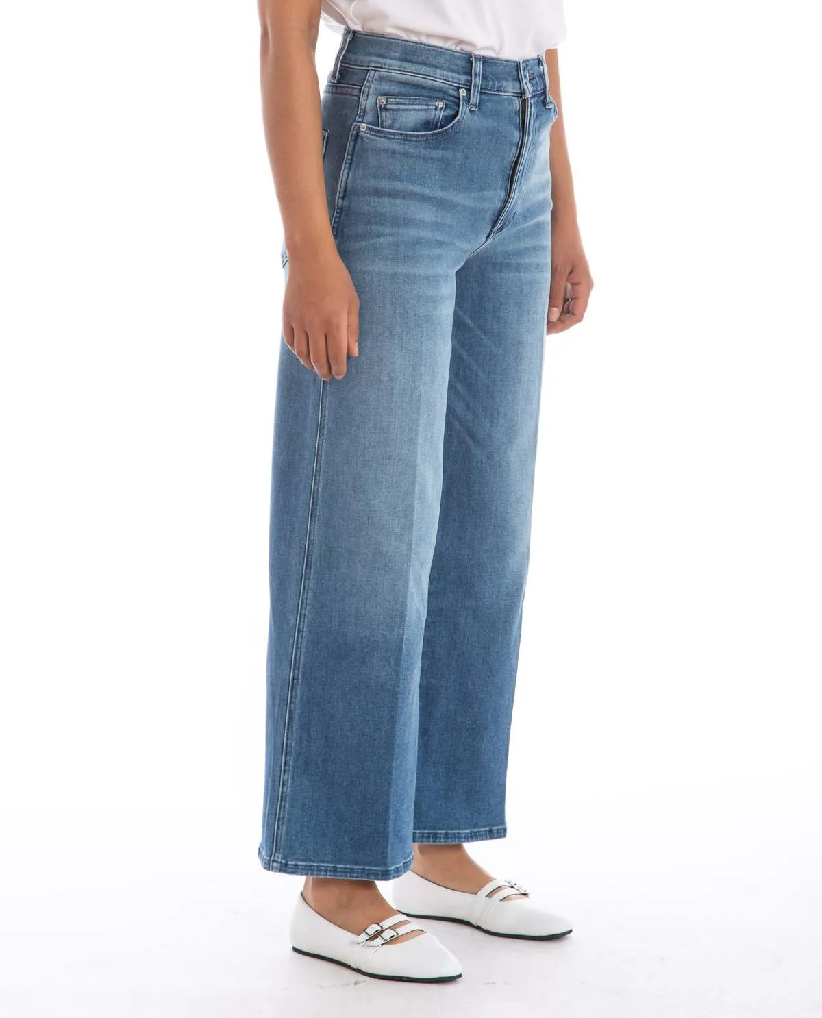 Juliette Wide Leg Ankle Jean - Medium Blue