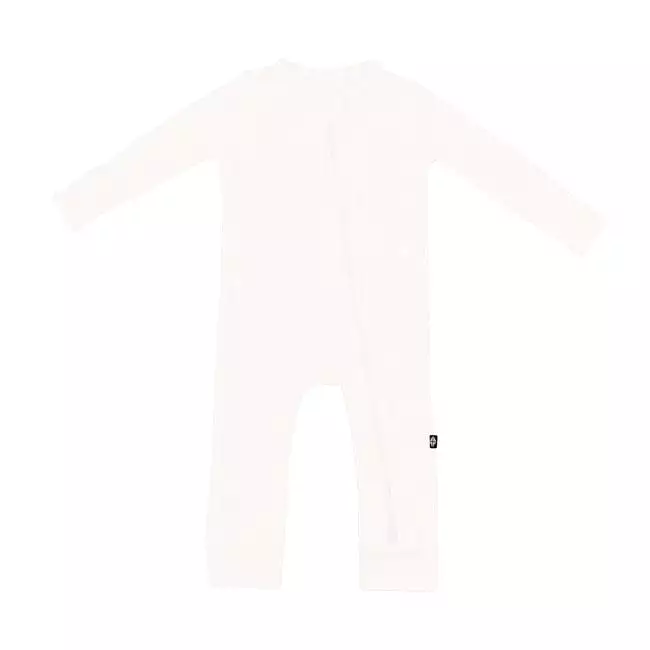 Kyte Baby Ribbed Zipper Romper in Cloud