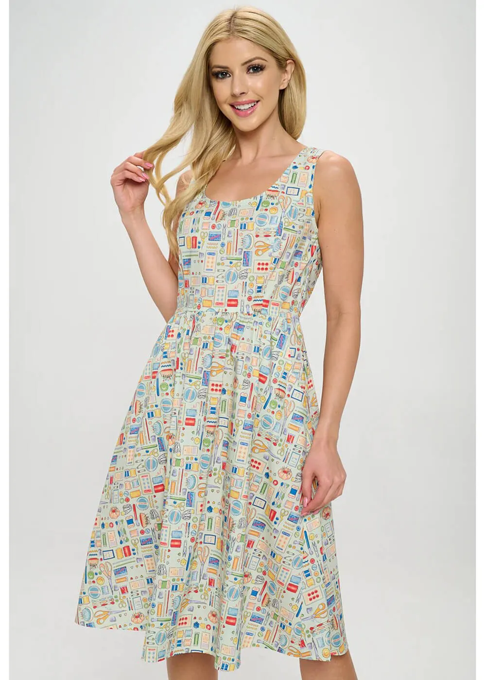 LA Soul Leah Sewing Kit A-Line Dress Mint