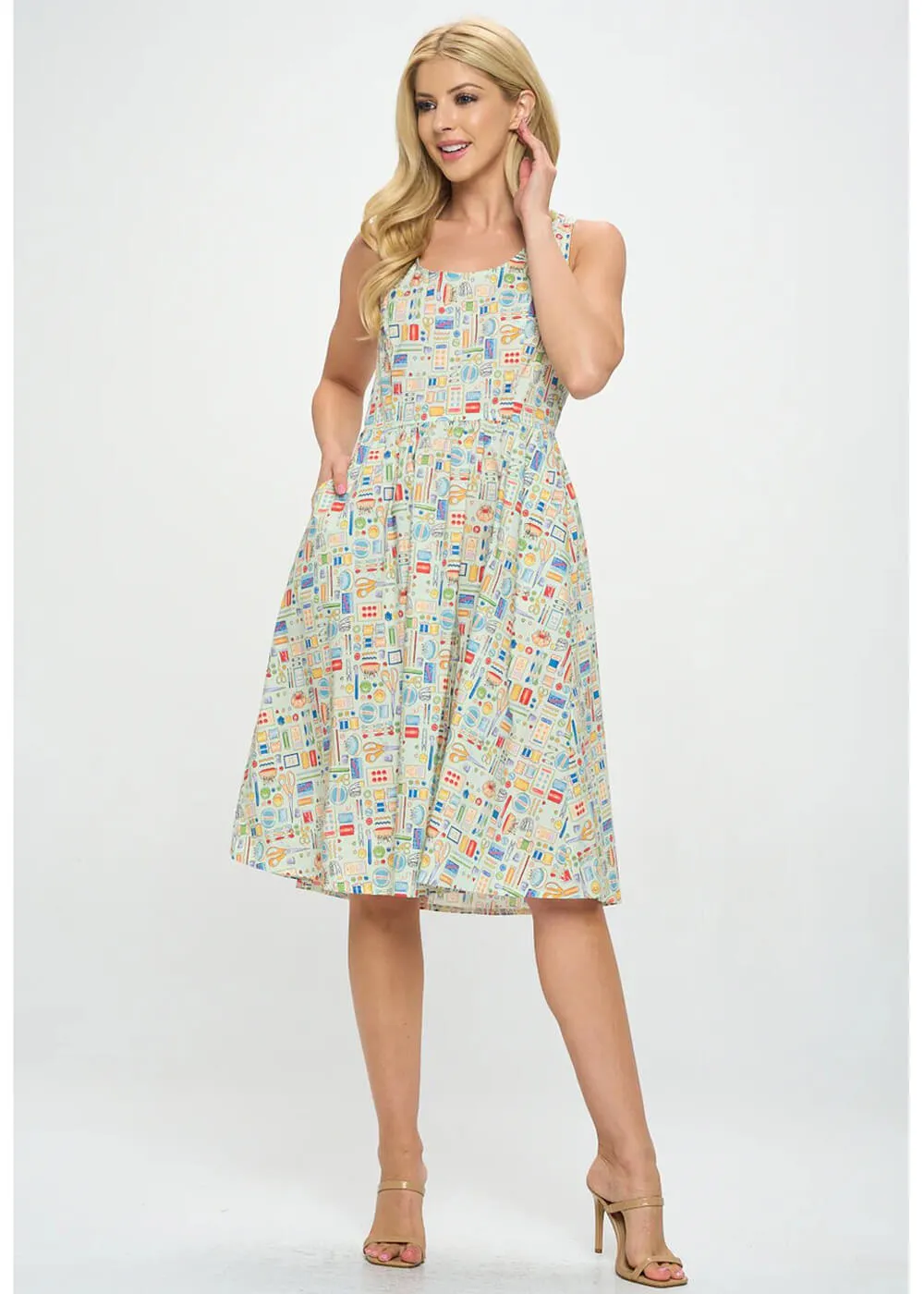 LA Soul Leah Sewing Kit A-Line Dress Mint