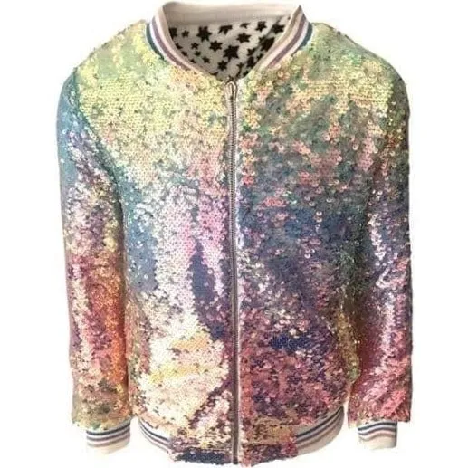 Lola + The Boys Icy Ombre Sequin Jacket, Multi