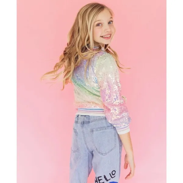 Lola + The Boys Icy Ombre Sequin Jacket, Multi