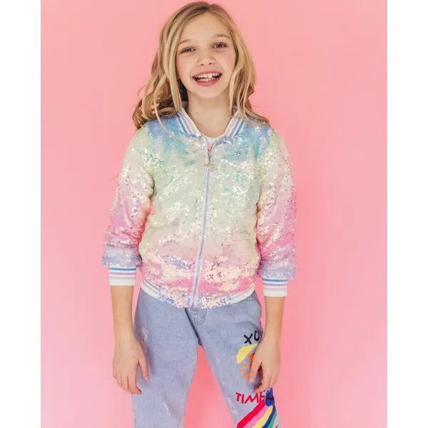 Lola + The Boys Icy Ombre Sequin Jacket, Multi