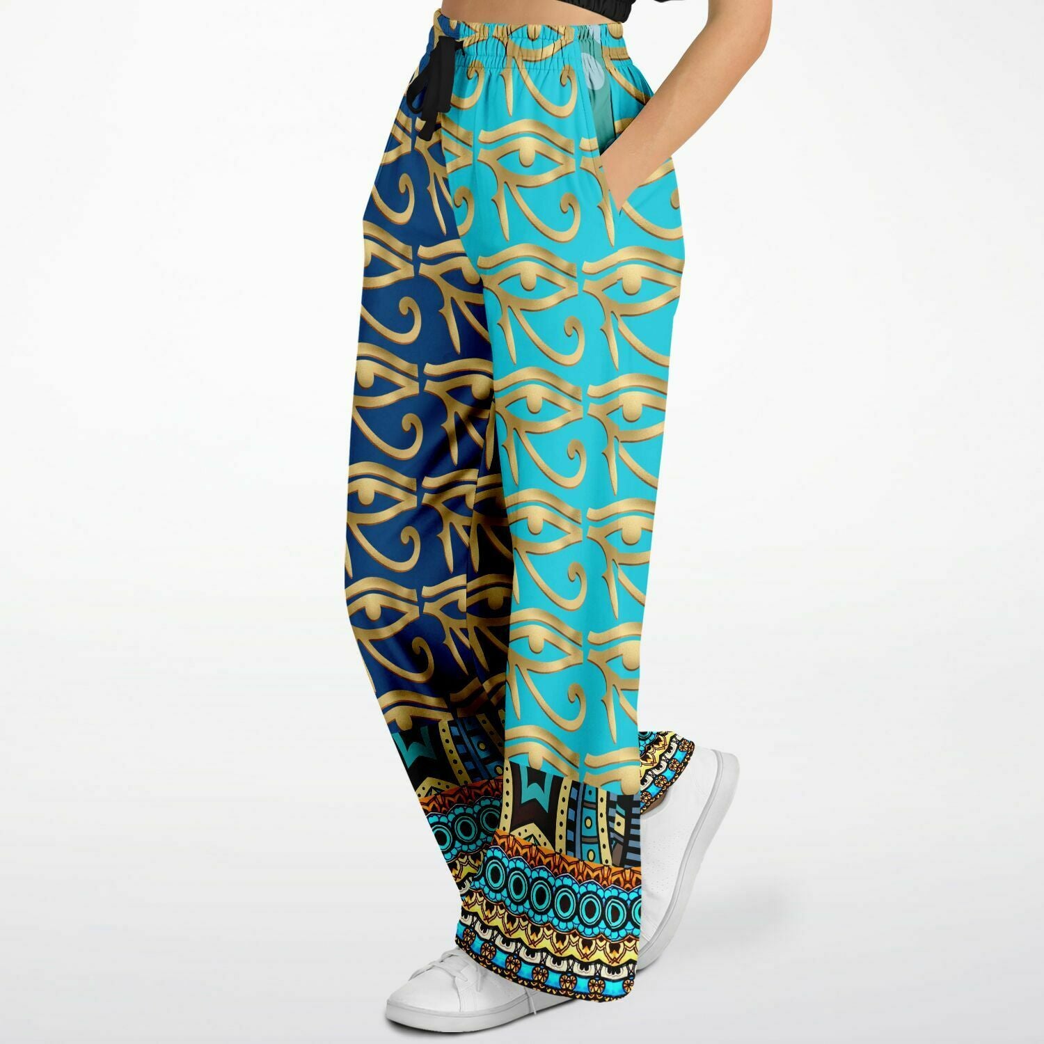 Many Blessings Horus Eye Eco-Poly Stretchy Phat Bellbottoms