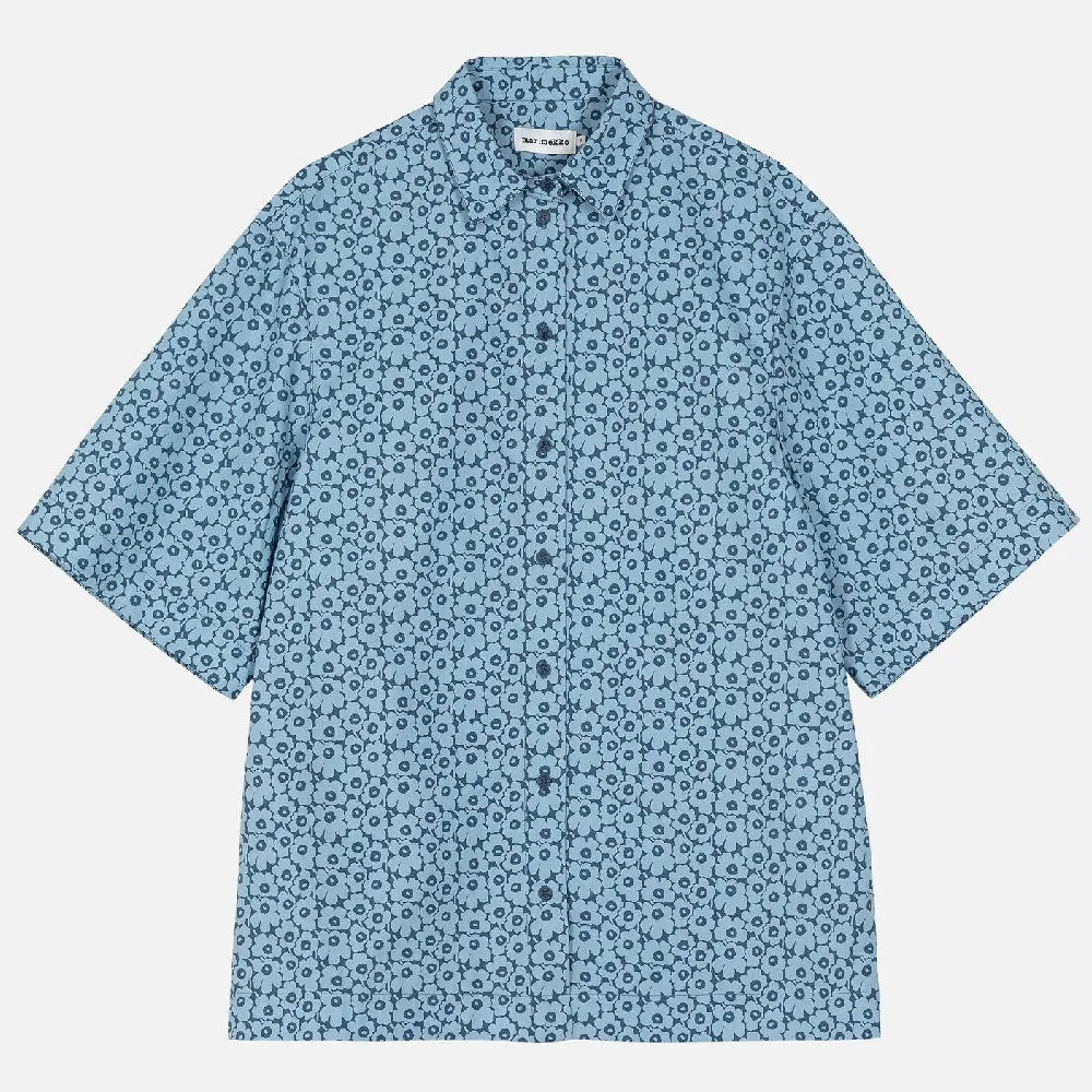 marimekko  |Flower Patterns Casual Style Cotton Short Sleeves