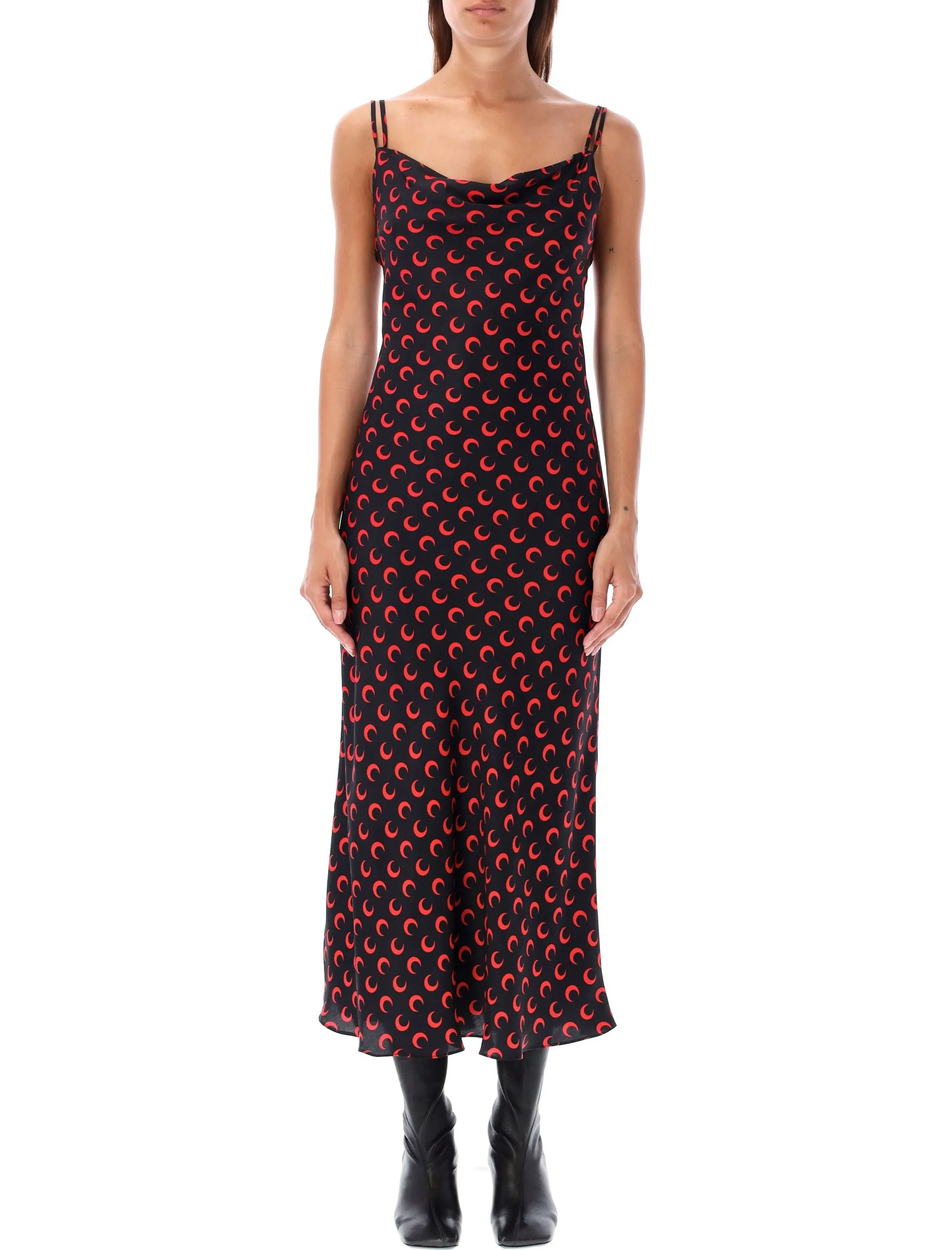 MARINE SERRE Lunar Print Midi Slip Dress