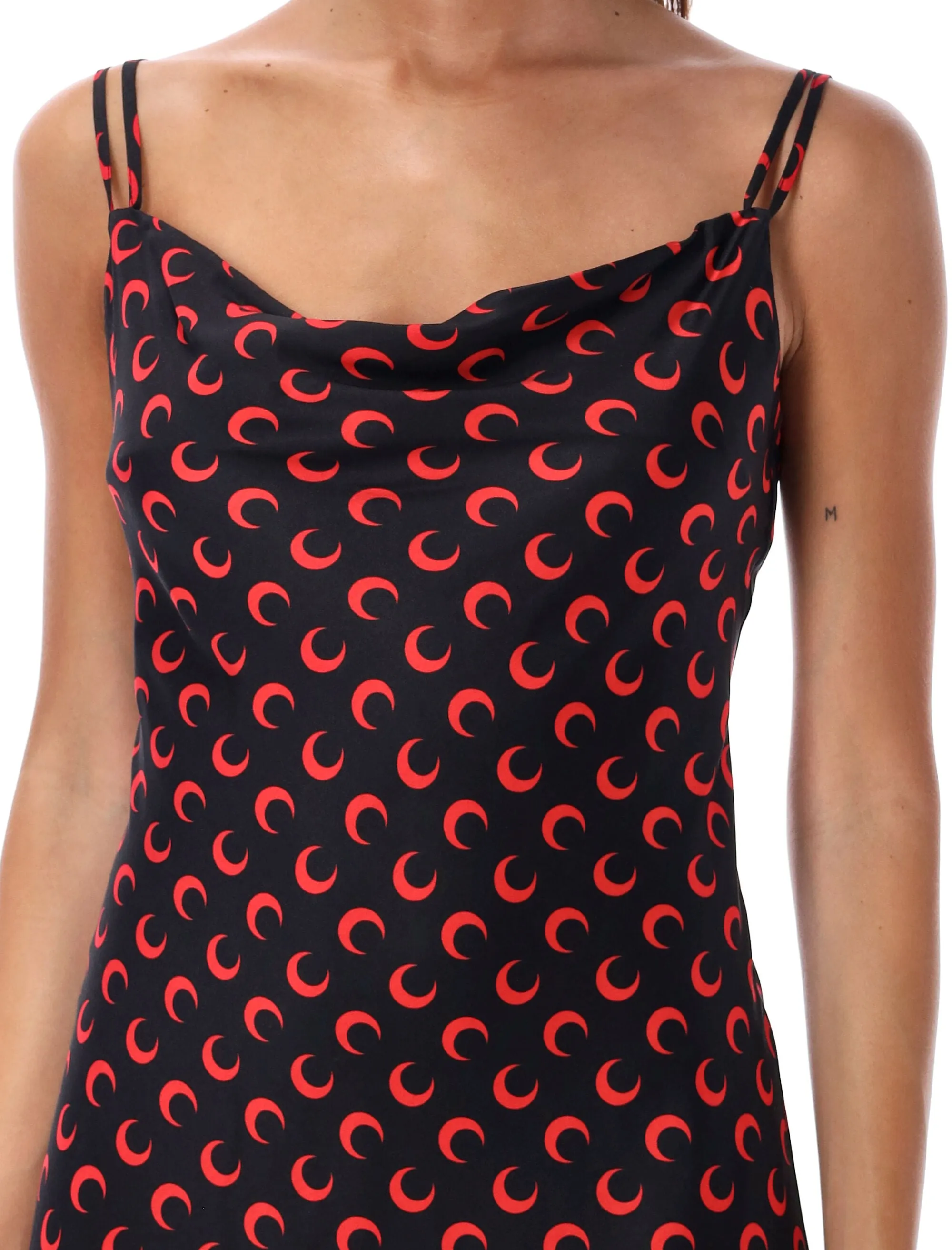 MARINE SERRE Lunar Print Midi Slip Dress