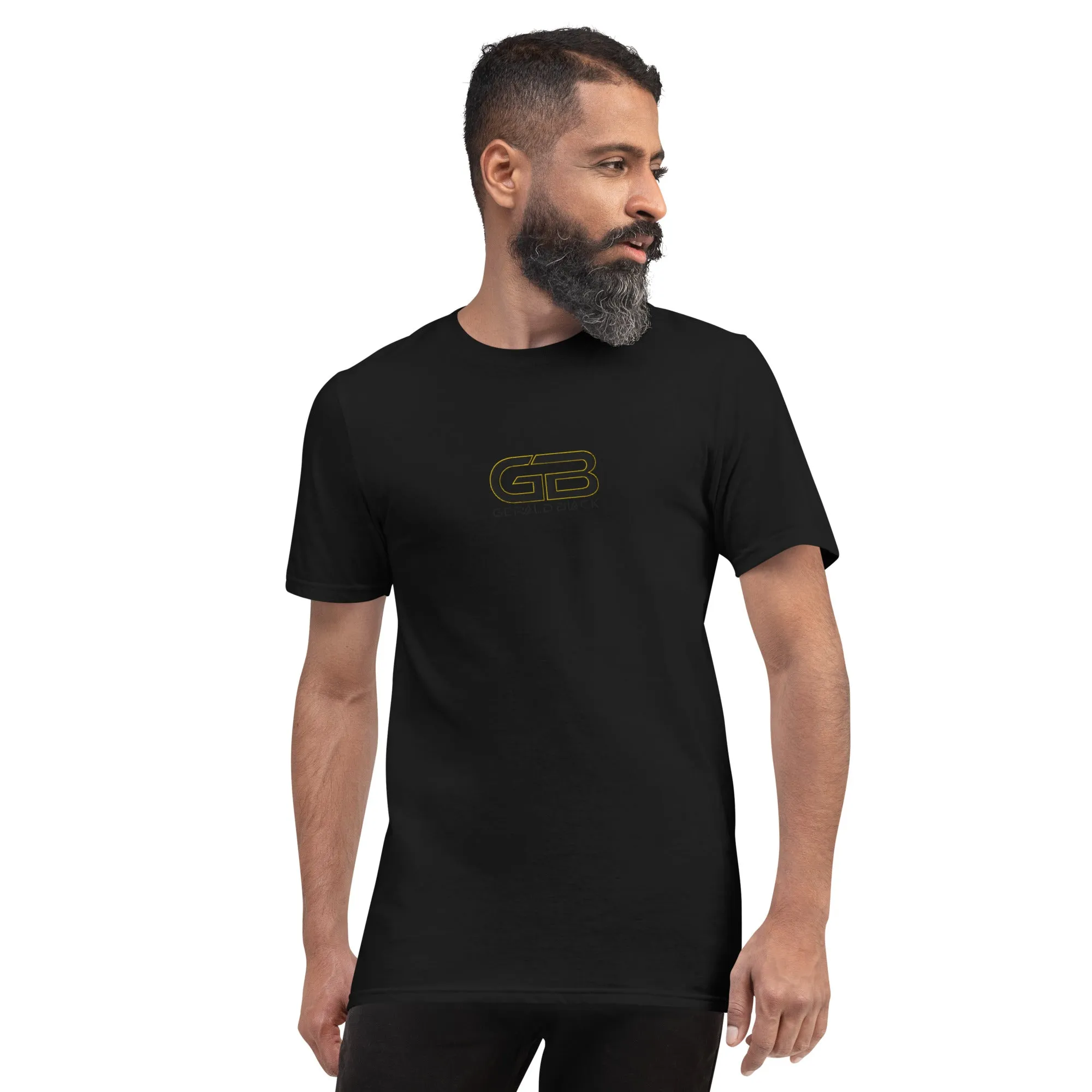 Men and Women Gerald Black Embroidery Short-sleeve Statement T-Shirt