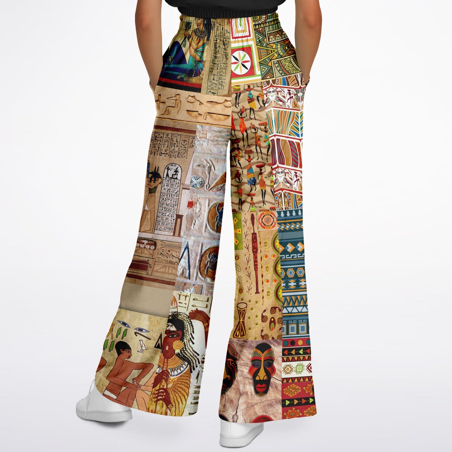 Mother Lode African Print Eco-Poly Stretchy Phat Bellbottoms