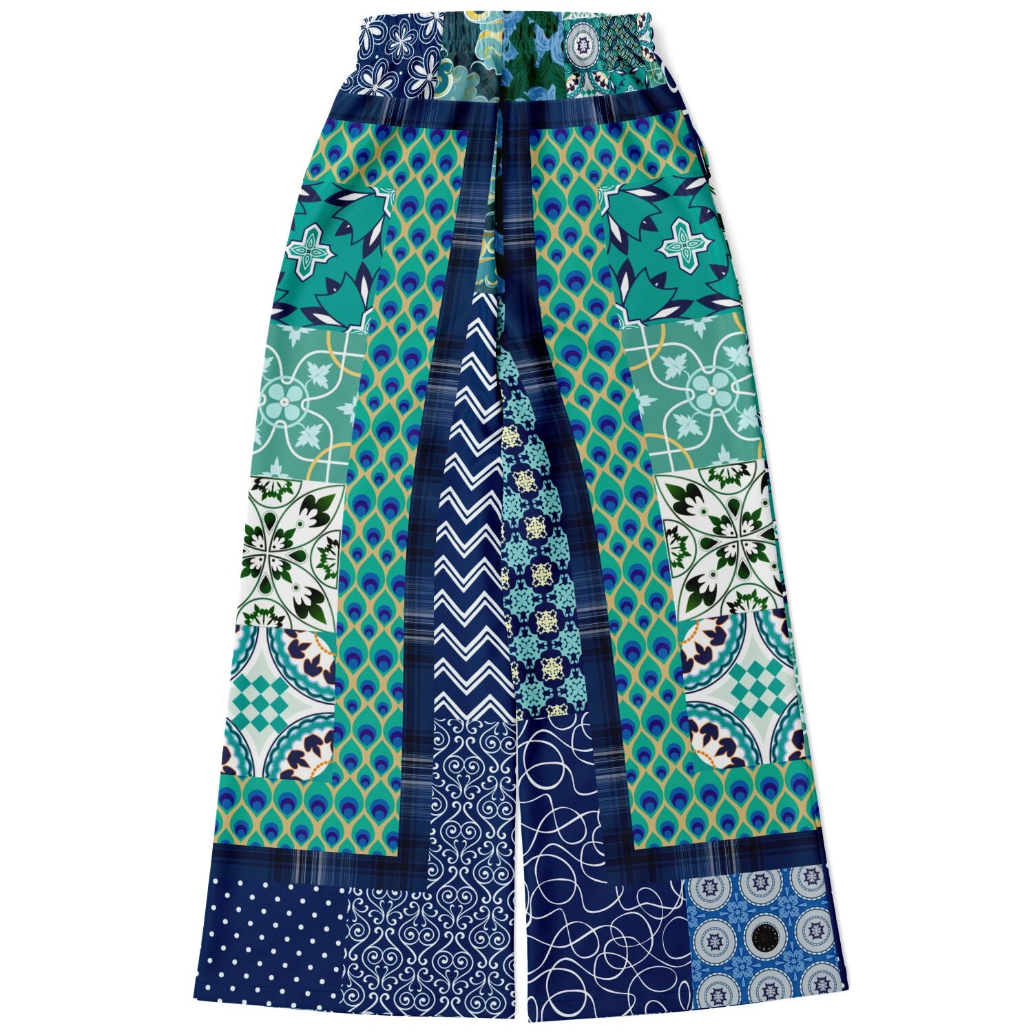 Mykonos Floral Tile Eco-Poly Stretchy Phat Bellbottoms