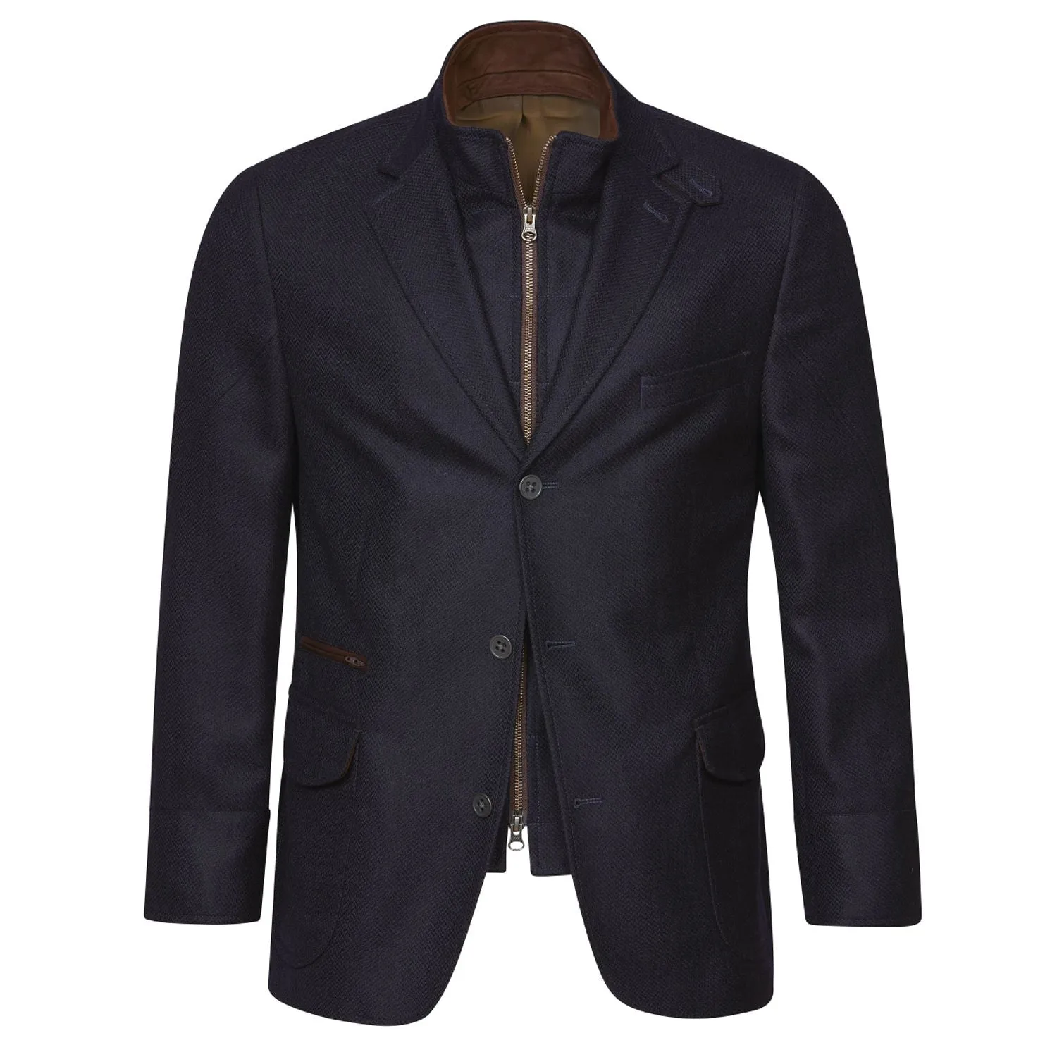 Navy Hybrid Wool Blazer by Viyella