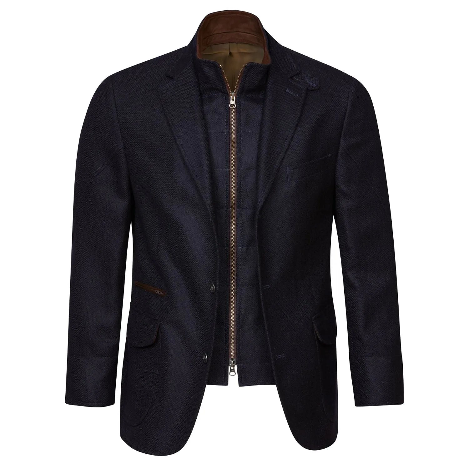 Navy Hybrid Wool Blazer by Viyella