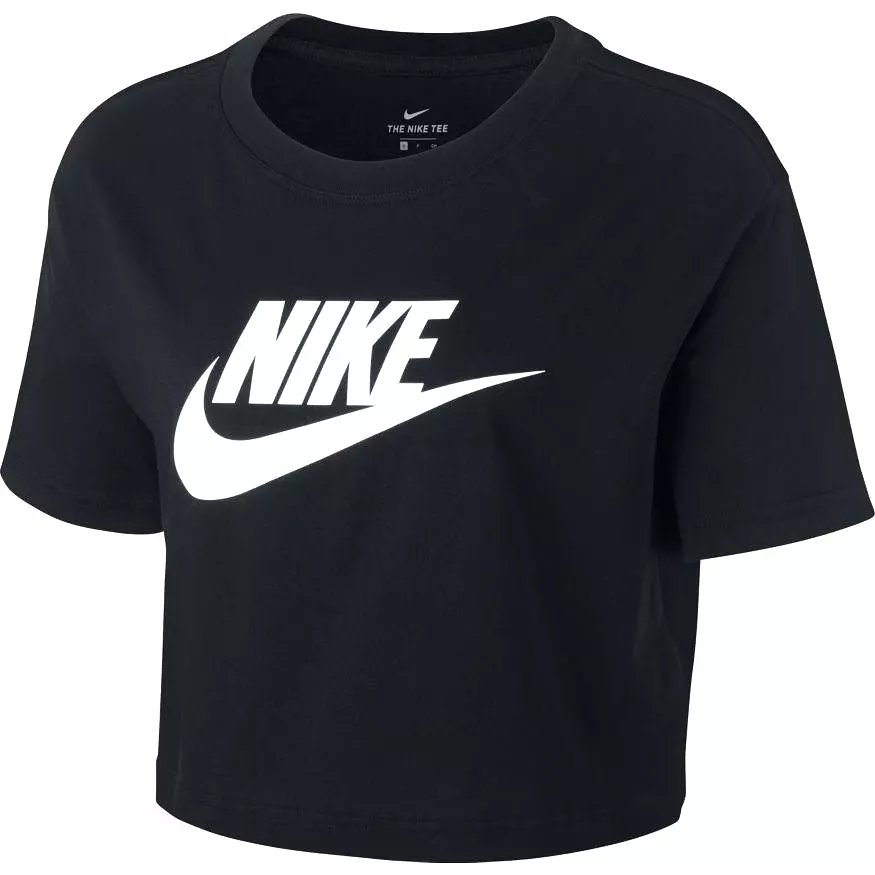 NIKE WOMEN'S SPORTSWEAR ESSENTIAL BLACK CROPPED TEE