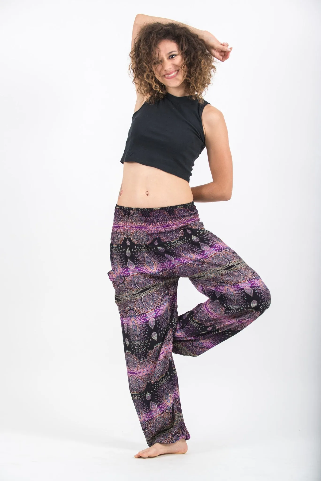 Paisley Women's Harem Pants in Purple