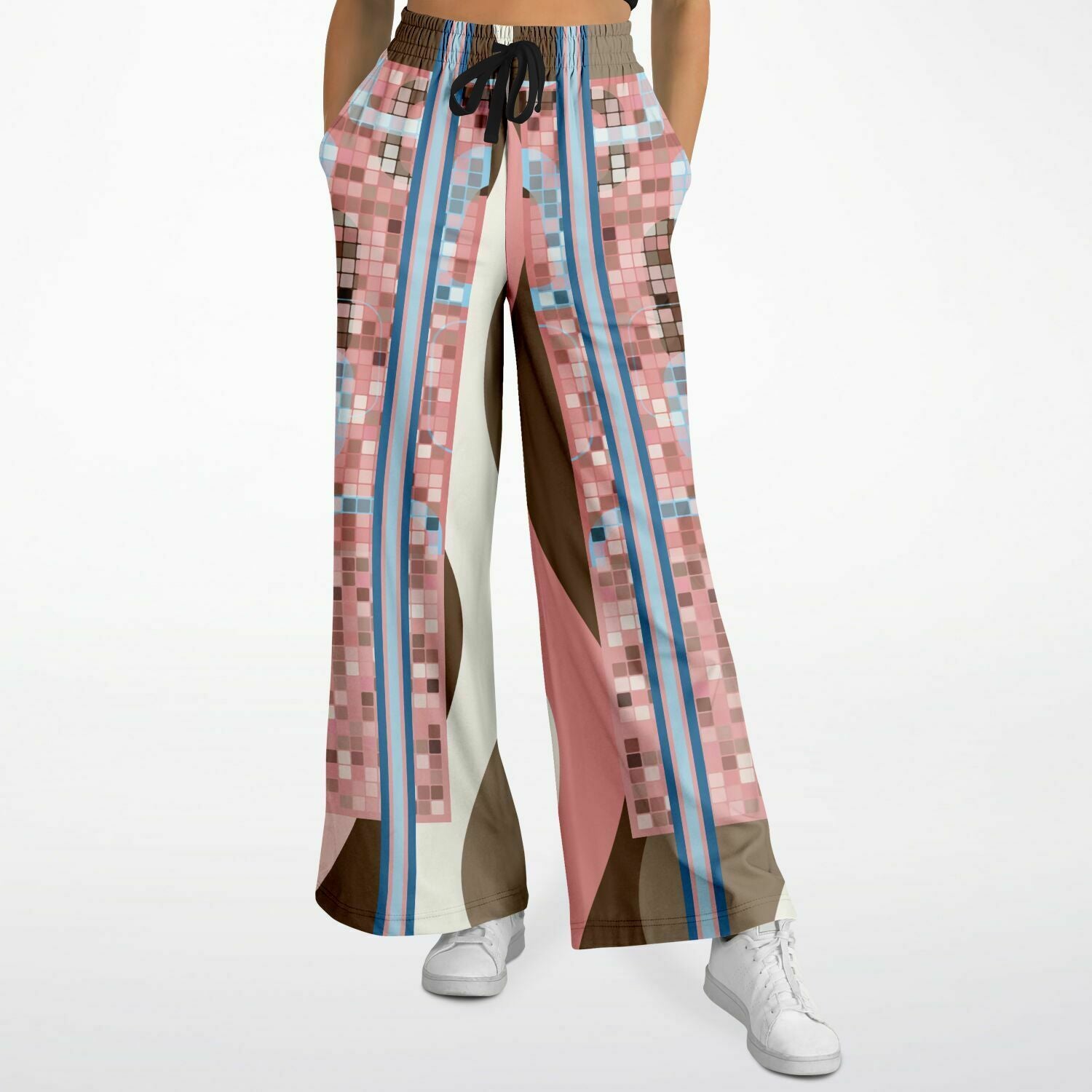 Pink Geo Holy Mosaic Eco-Poly Stretchy Phat Bellbottoms