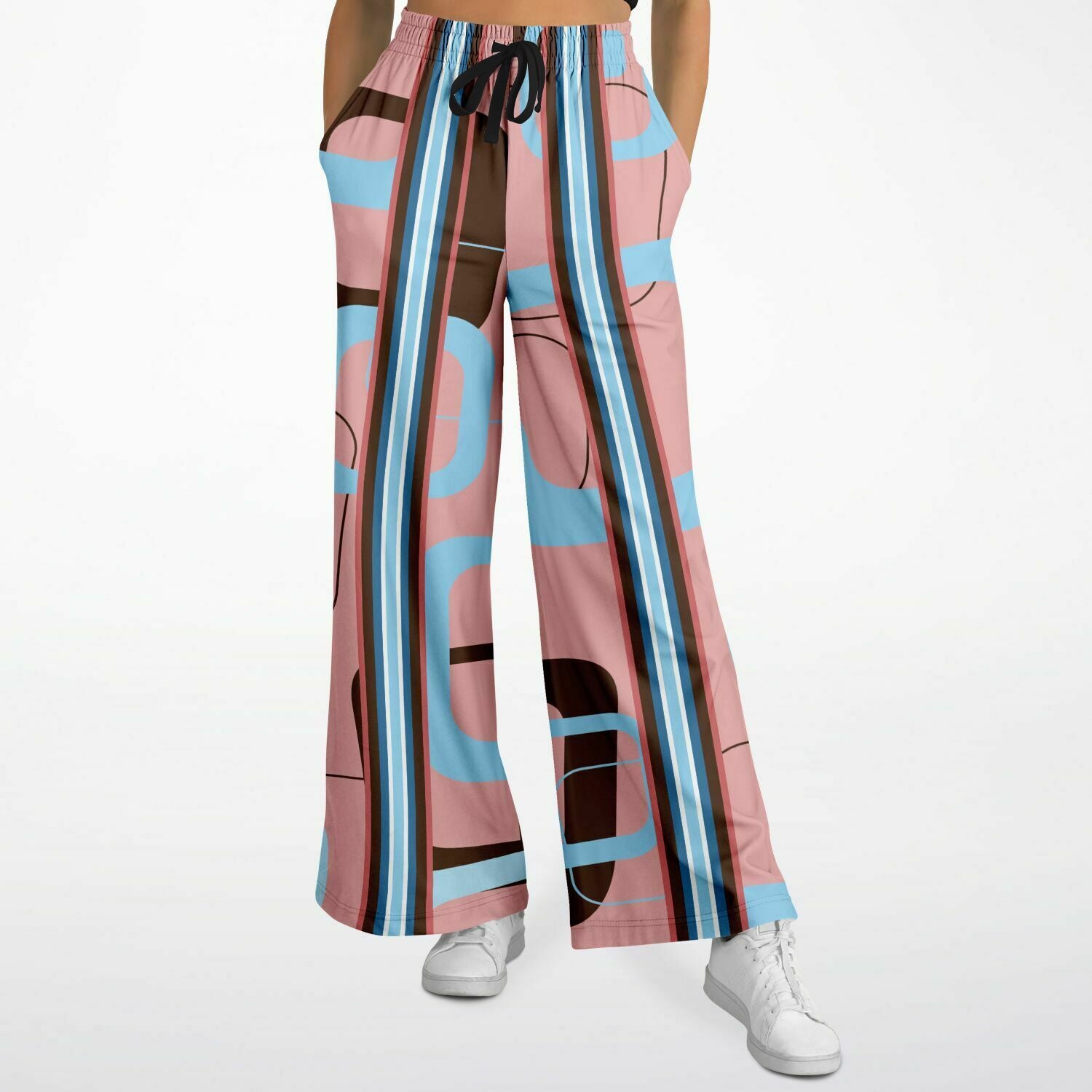 Pink Geo Striped Gallagher SW Stretchy Phat Bellbottoms