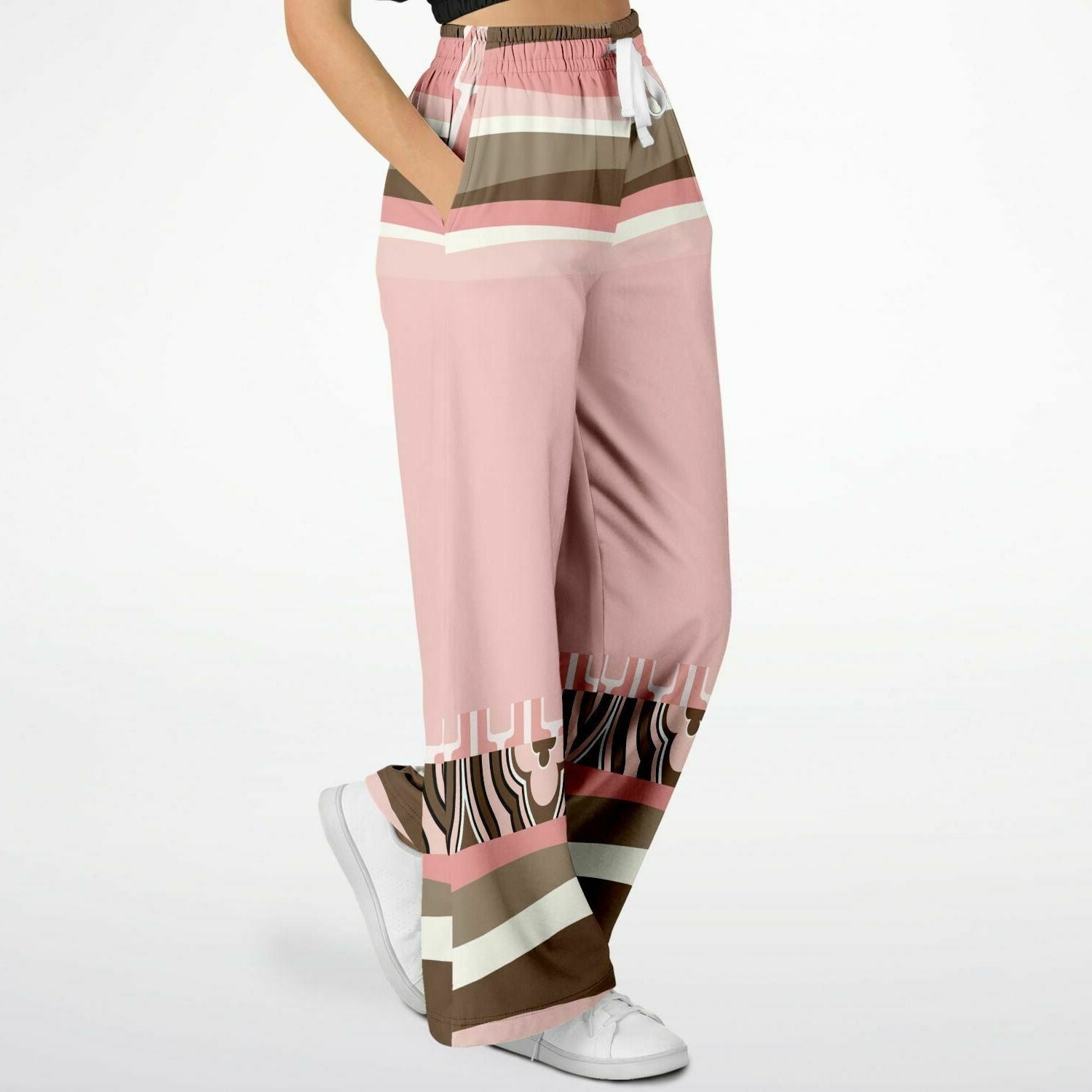 Pink Geo Zebra Eco-Poly Stretchy Phat Bellbottoms