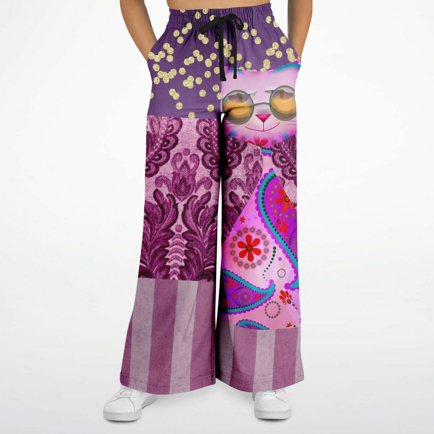 Purple Jamboree Eco-Poly Stretchy Phat Bellbottoms