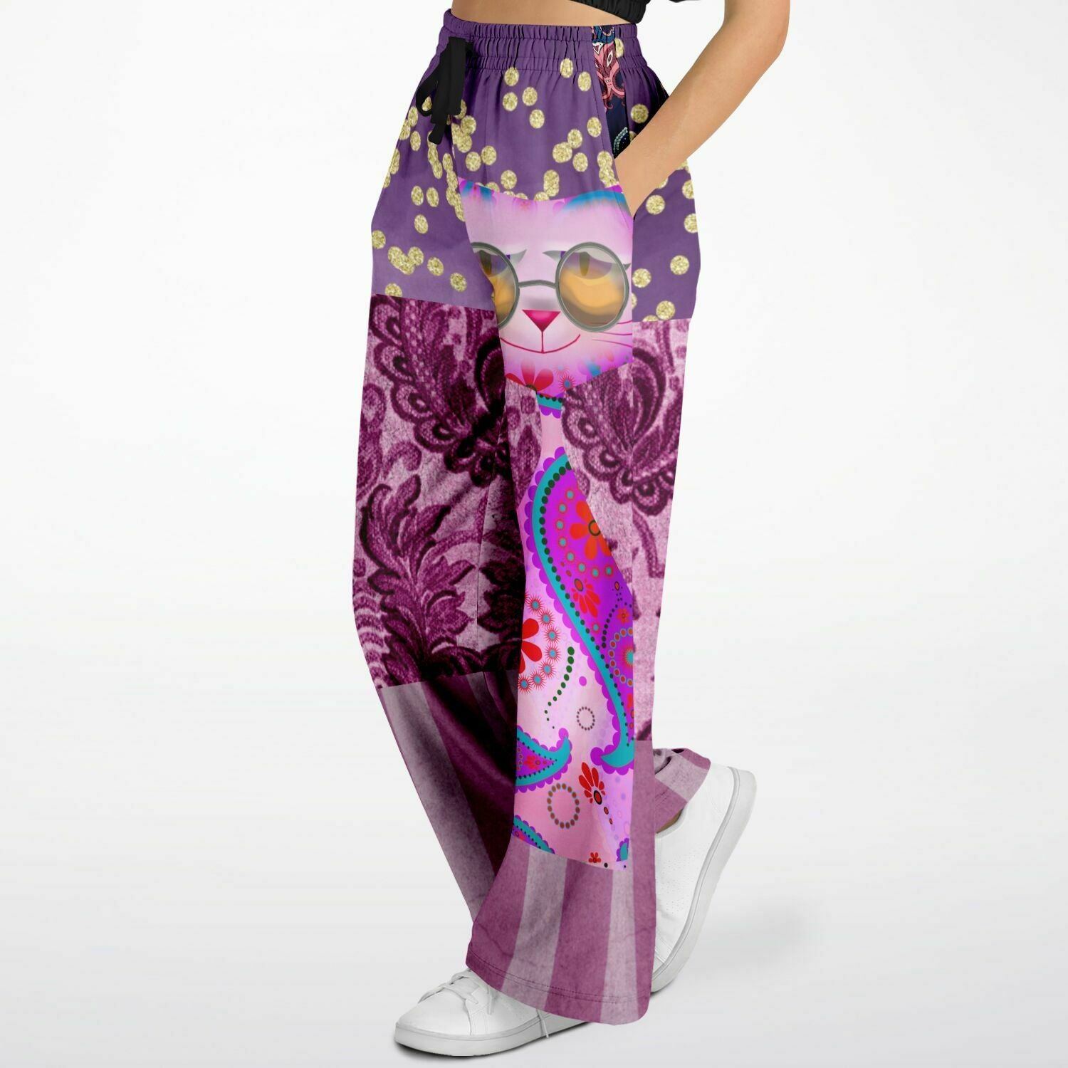 Purple Jamboree Eco-Poly Stretchy Phat Bellbottoms