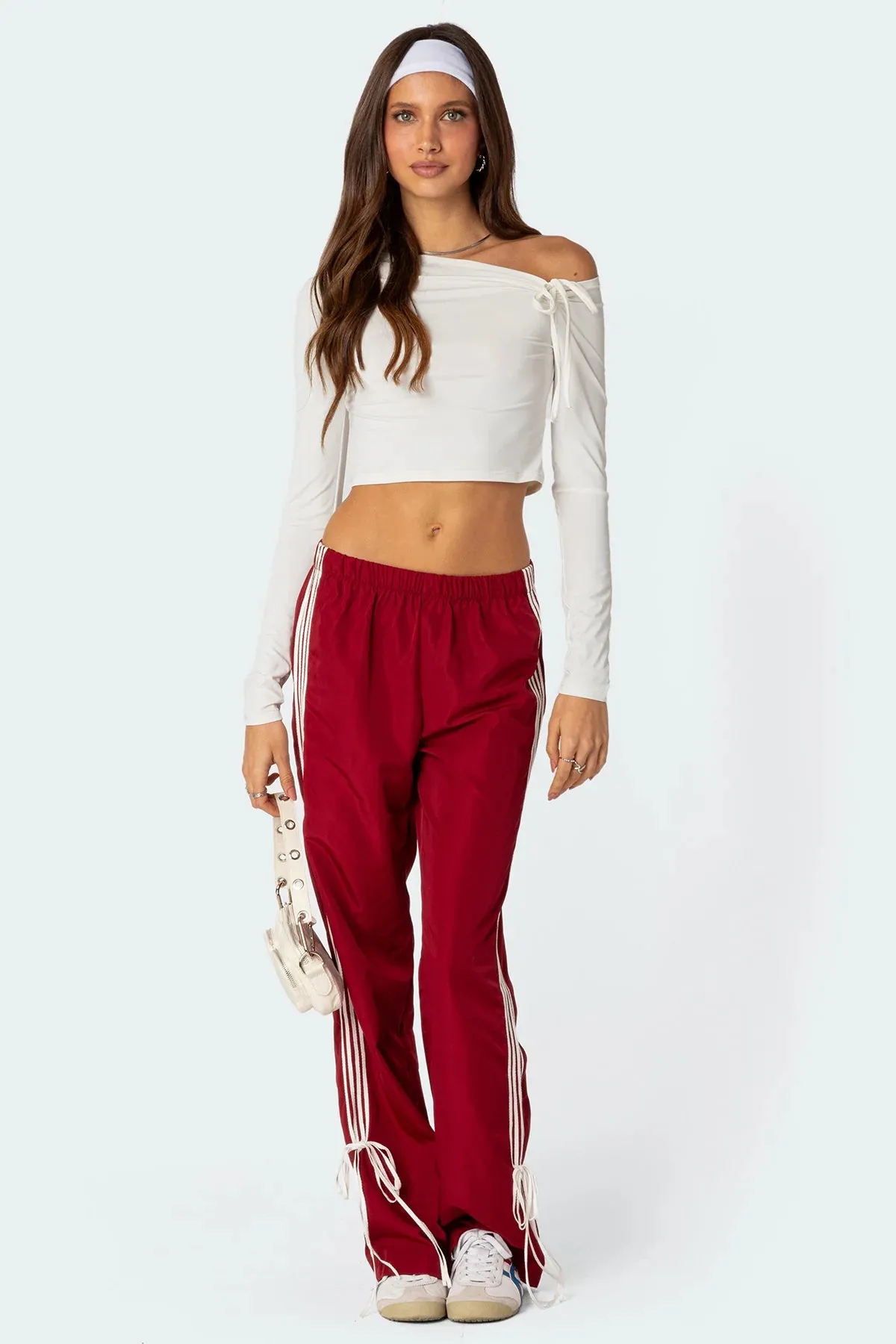 Ribbon Trim Jogger Pants