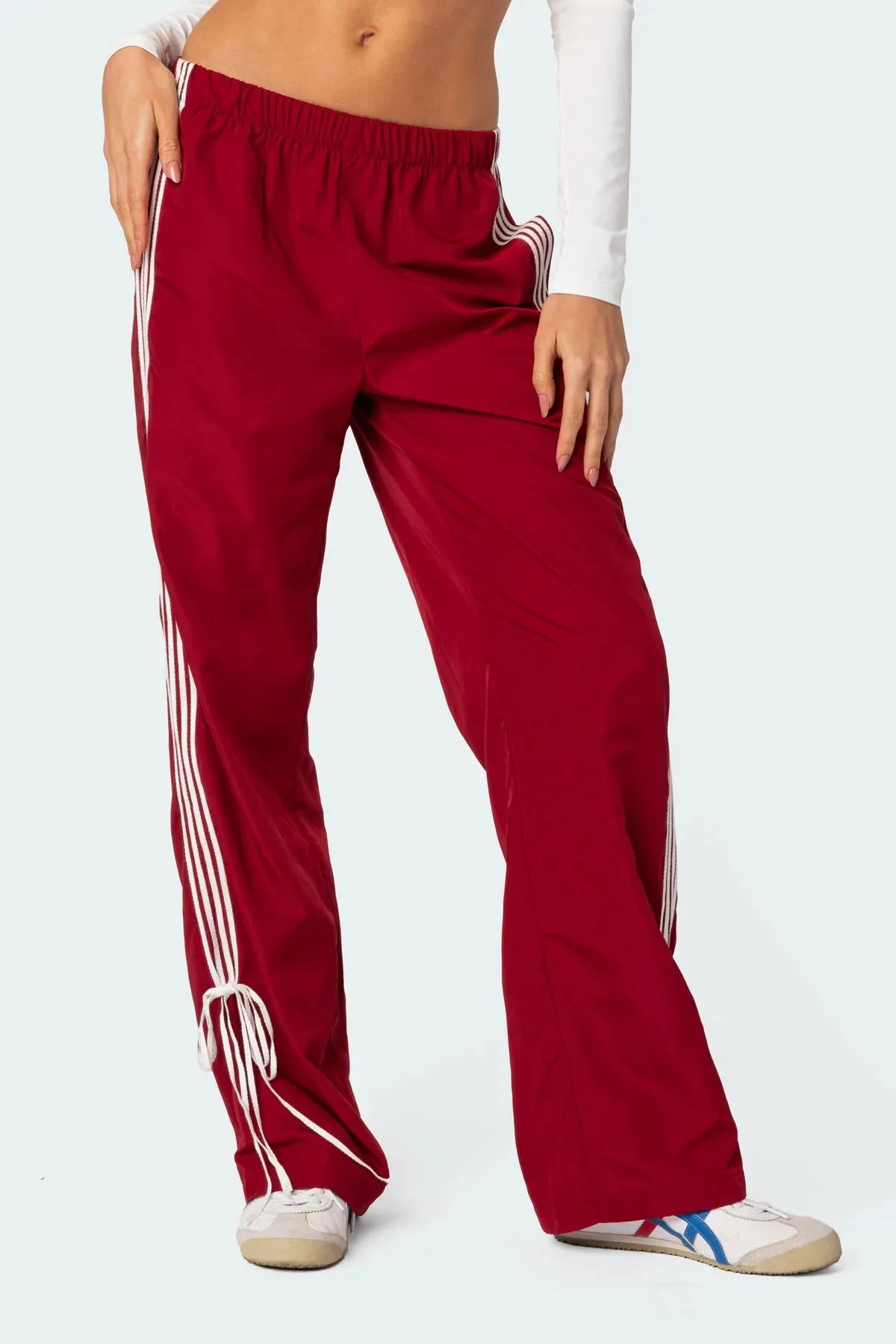 Ribbon Trim Jogger Pants