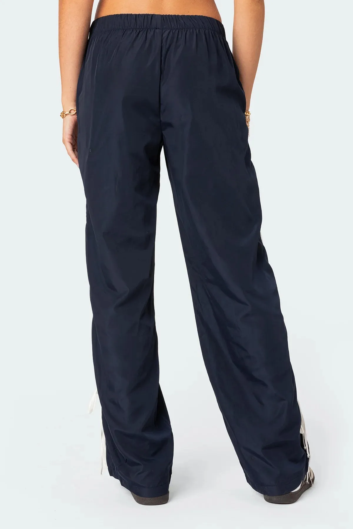 Ribbon Trim Jogger Pants