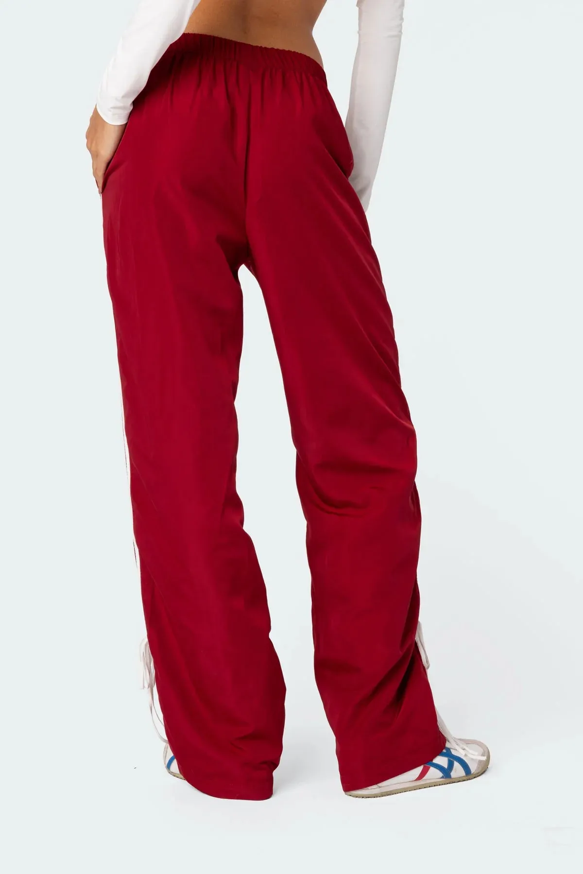 Ribbon Trim Jogger Pants