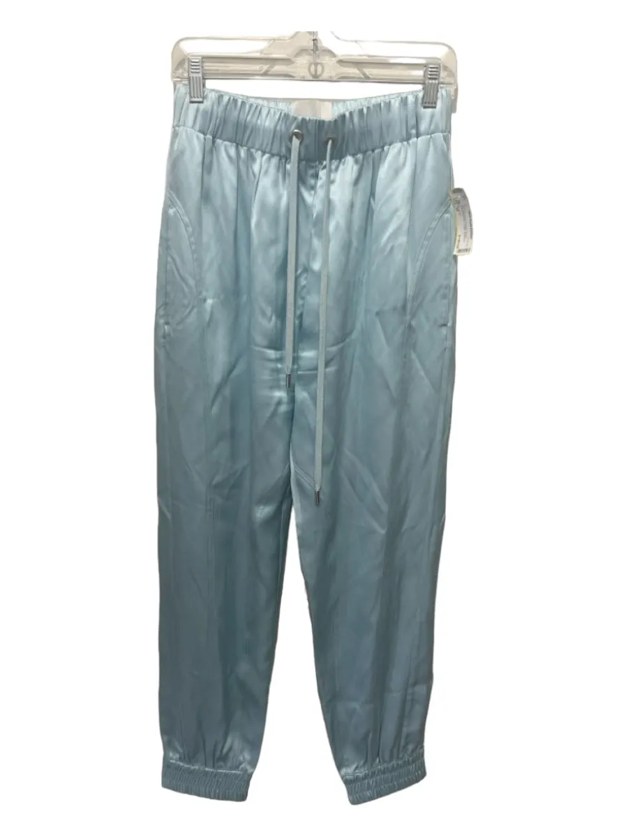 Sa Su Phi Size 42 Blue Silk Blend Paneled Elastic Drawstring Waist Jogger Pants