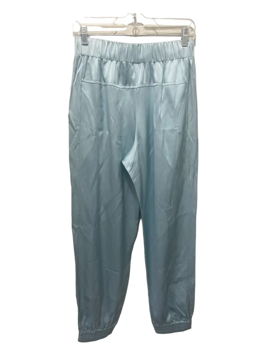 Sa Su Phi Size 42 Blue Silk Blend Paneled Elastic Drawstring Waist Jogger Pants