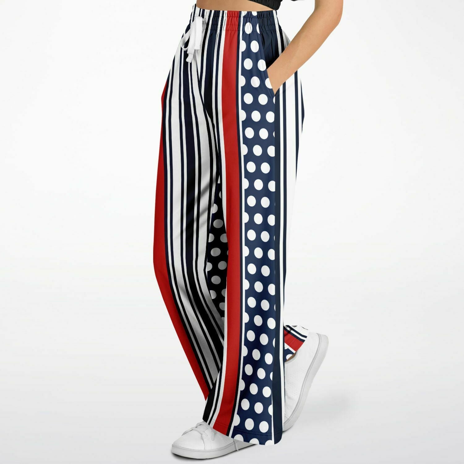 Sail Away Blue Polka Dot Stetchy Phat Bellbottoms