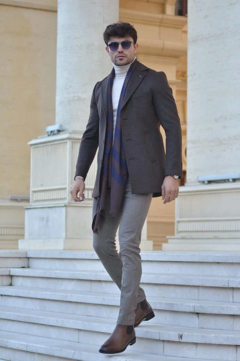 Saponi Slim-fit  Wool Coat Brown