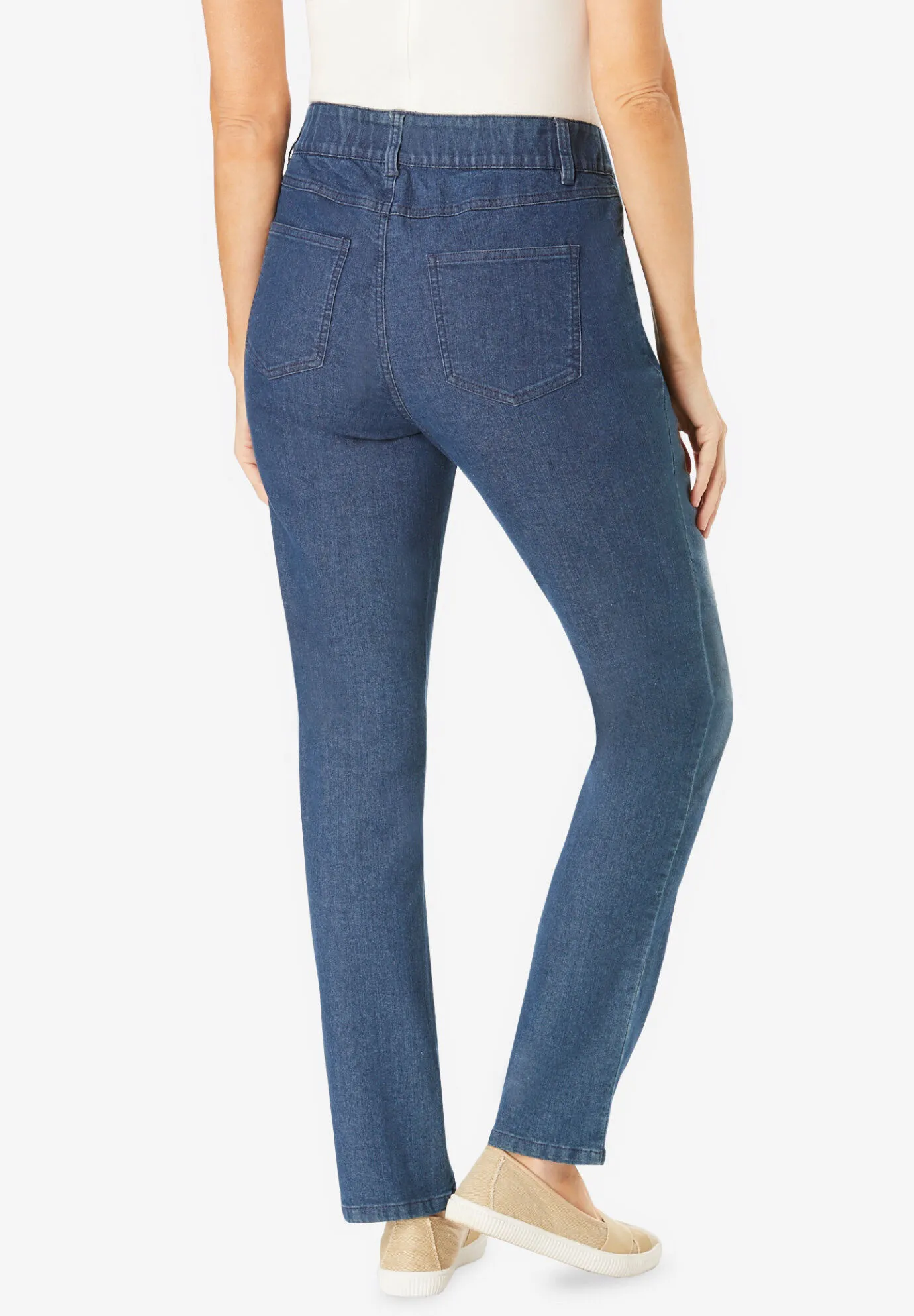 Secret Solutions&trade; Tummy Smoothing Straight Leg Denim Jean