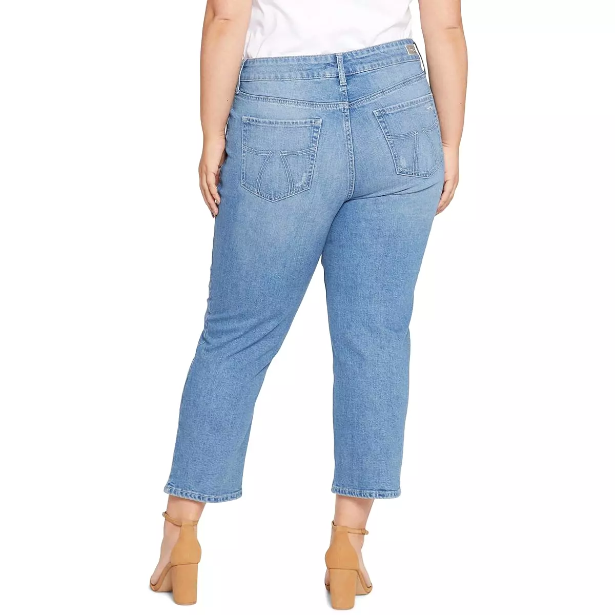 Seven7 Womens Plus High Rise Light Wash Straight Leg Jeans