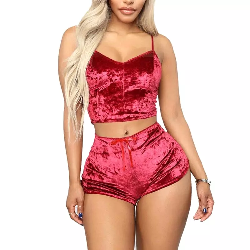 Sexy Velvet Nightwear Pajama Sets