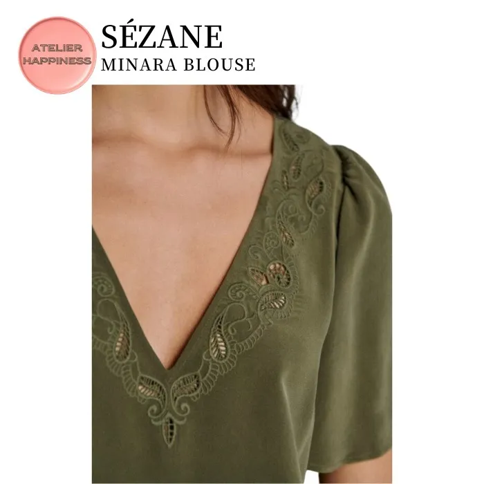 SEZANE  |Casual Style Plain Short Sleeves Elegant Style