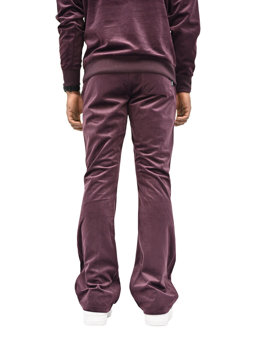 Si Tu Veux VEUX VELVET FLARE JOGGER (PURPLE)