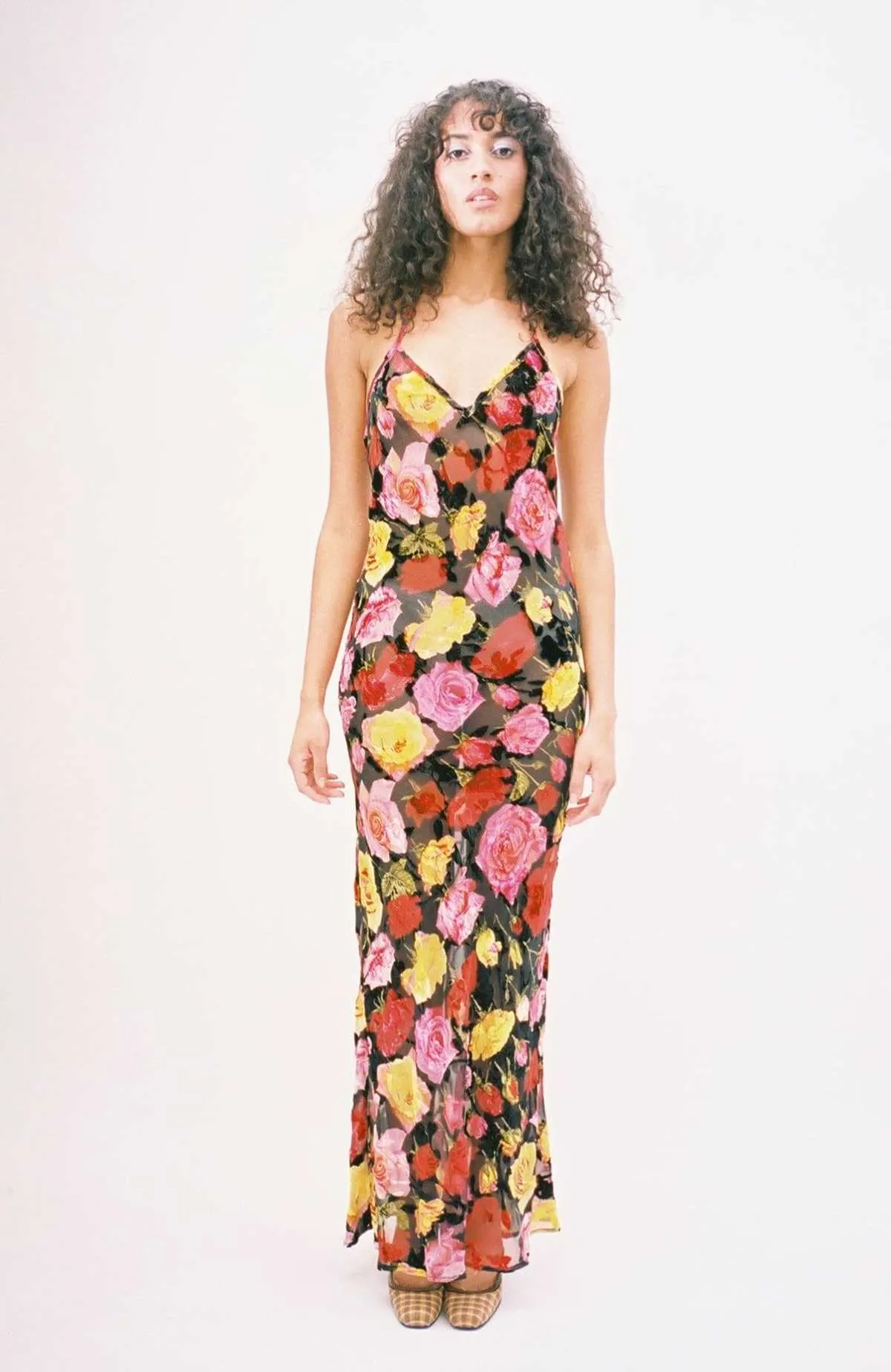 Slip Dress - Rose Burnout