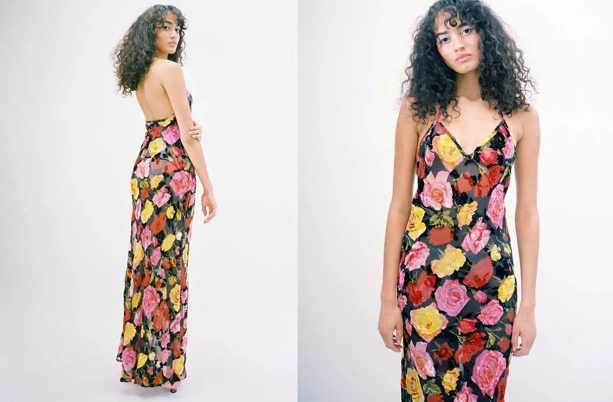 Slip Dress - Rose Burnout