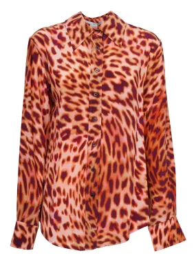 Stella McCartney Leopard-Printed Short-Sleeved Shirt