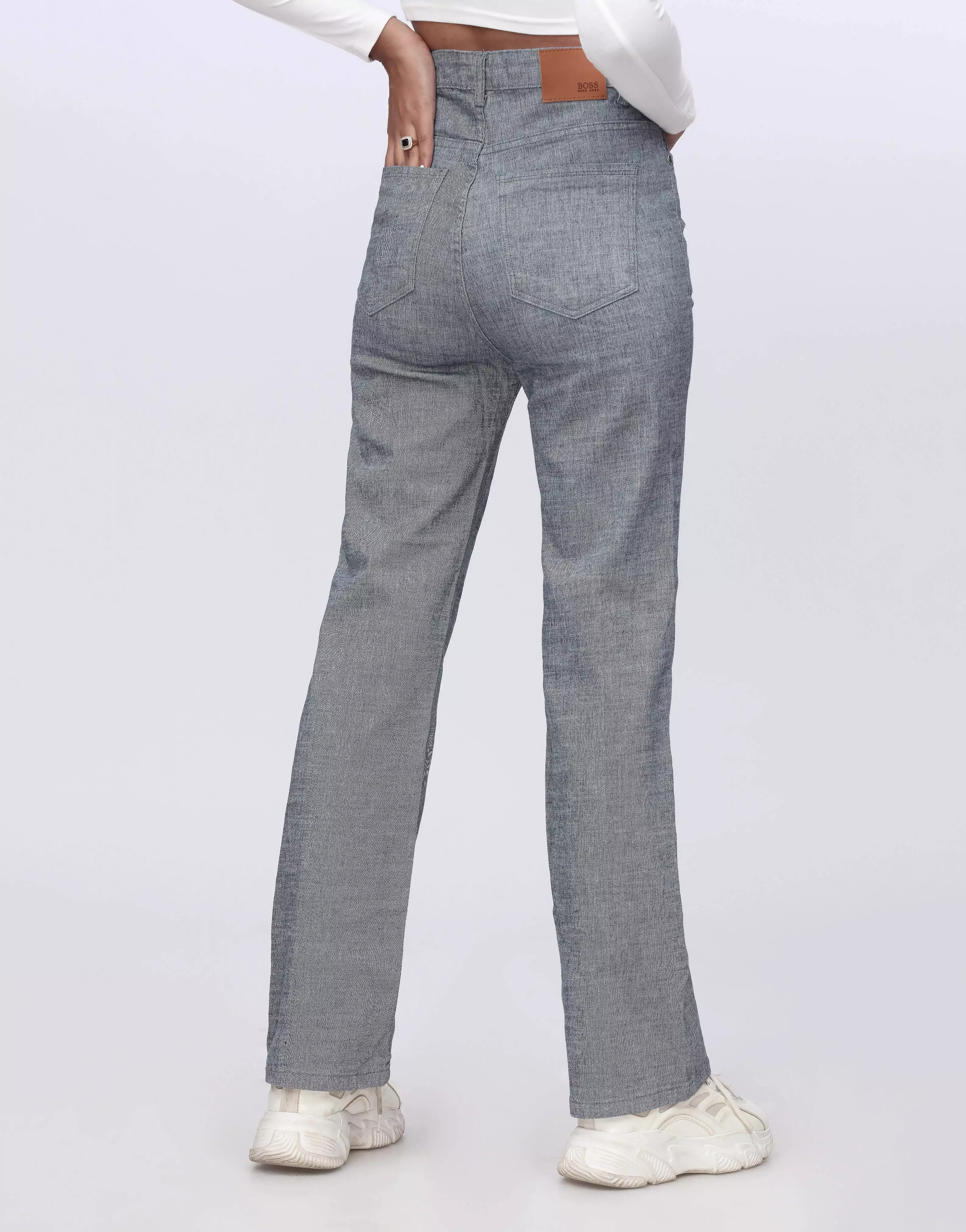 Straight Leg Jeans Grey Wash