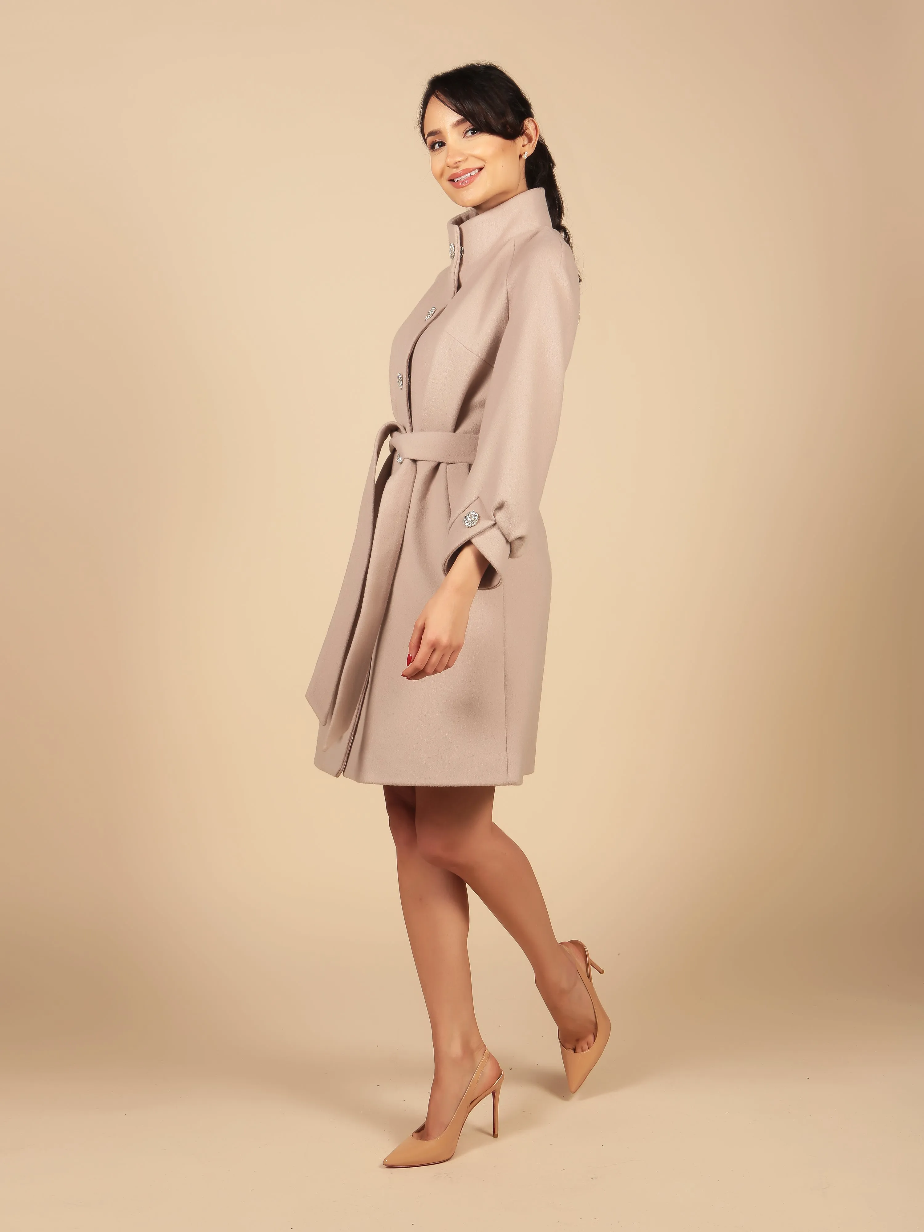 ‘Taylor' Cashmere and Wool Coat in Grigio