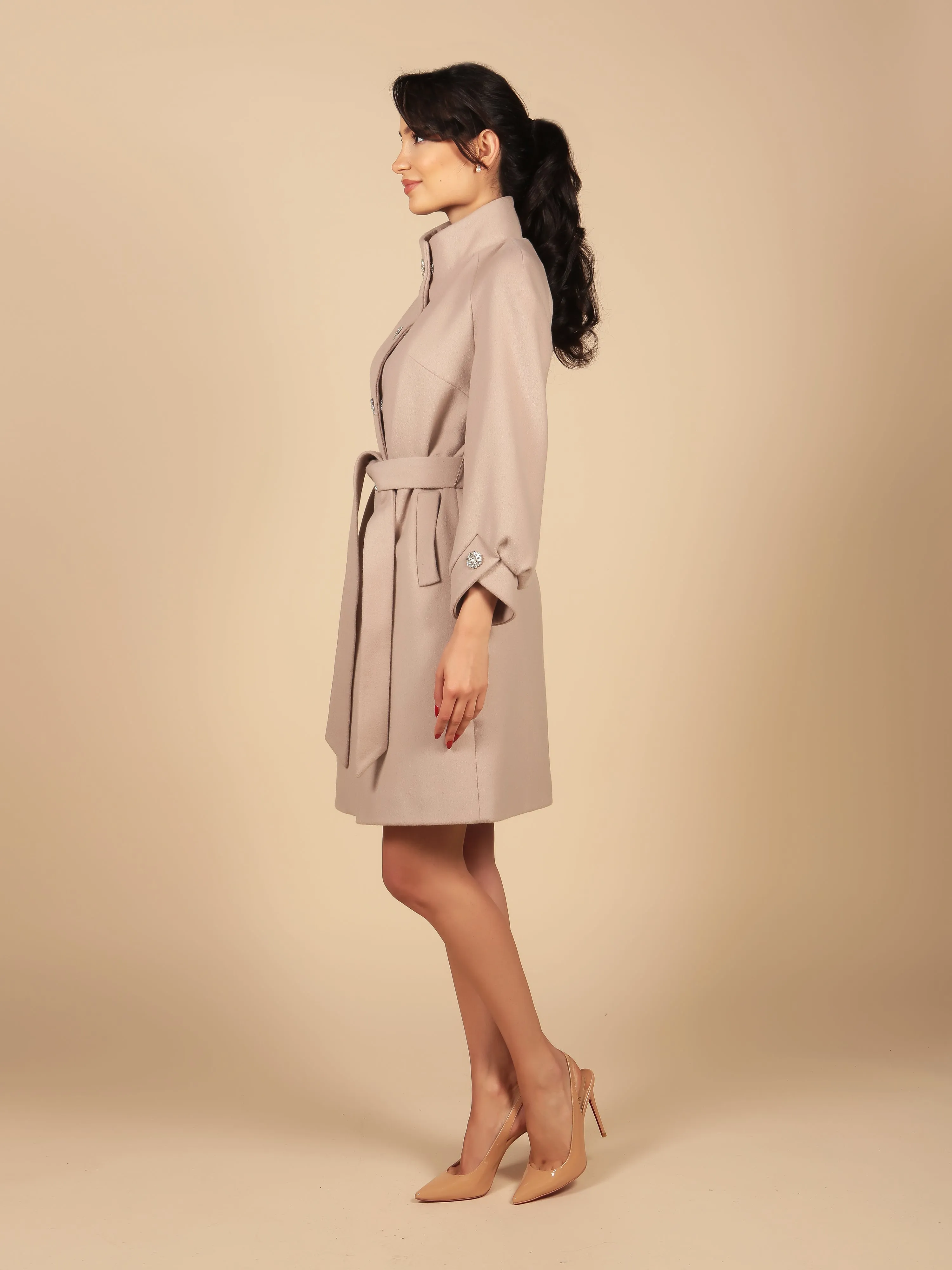 ‘Taylor' Cashmere and Wool Coat in Grigio