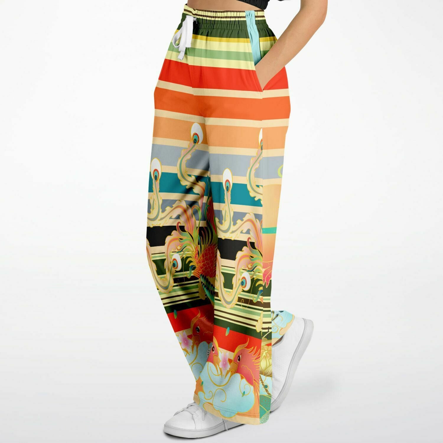 The Koi Dragon Eco-Poly Stretchy Phat Bellbottoms