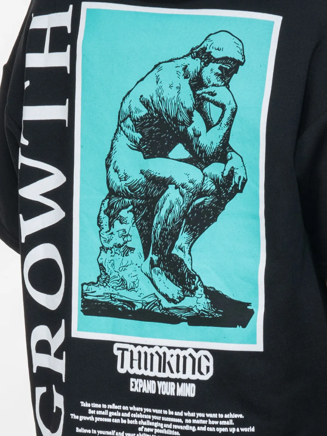 THINKING BACKPRINT SIDEJEANS TEE BLACK