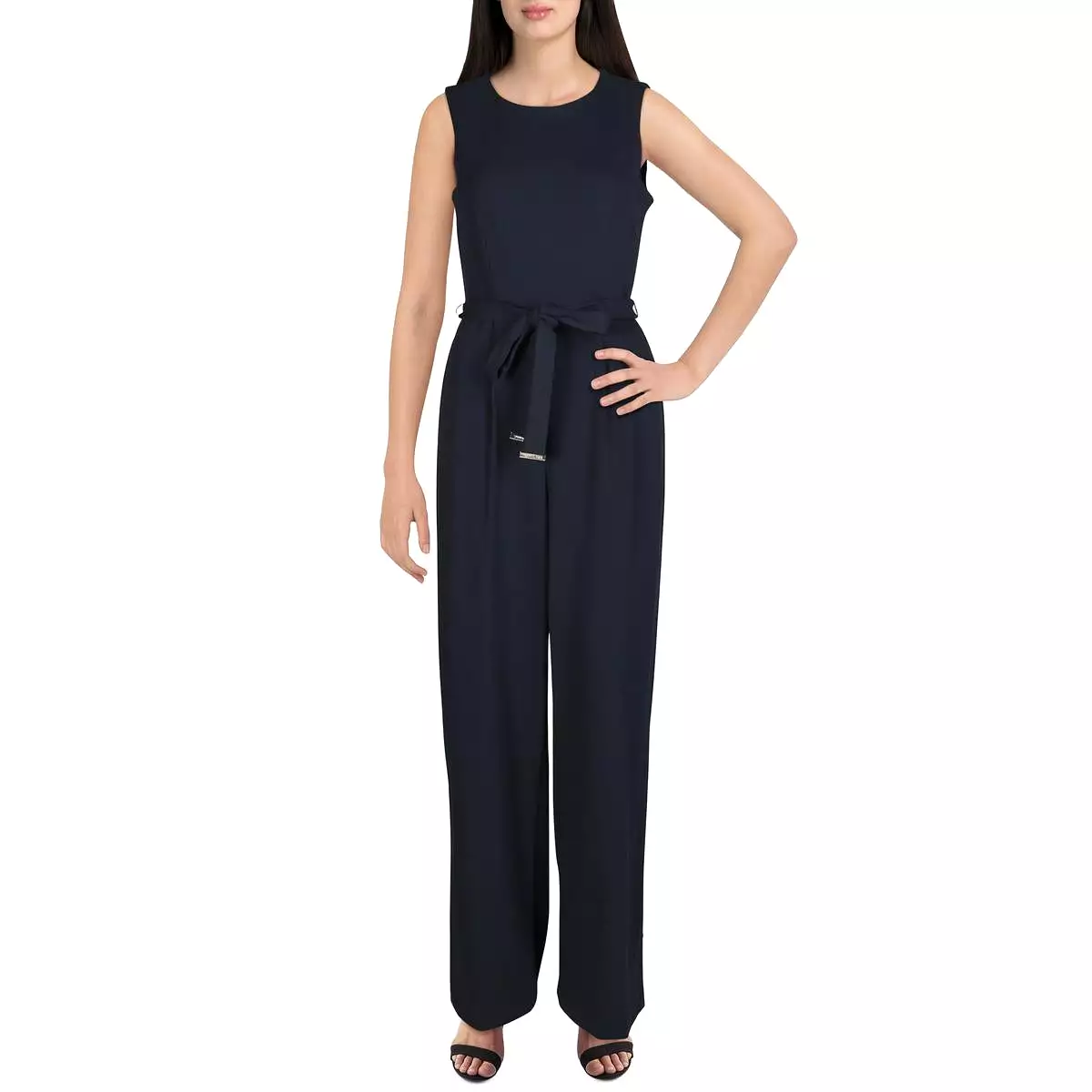 Tommy Hilfiger Womens Wide Leg Sleeveless Jumpsuit