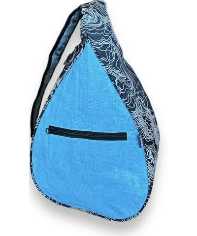 Torrain Recycled Bags Women's Blue / Black Sky Blue Topography Circadian Sling Bag