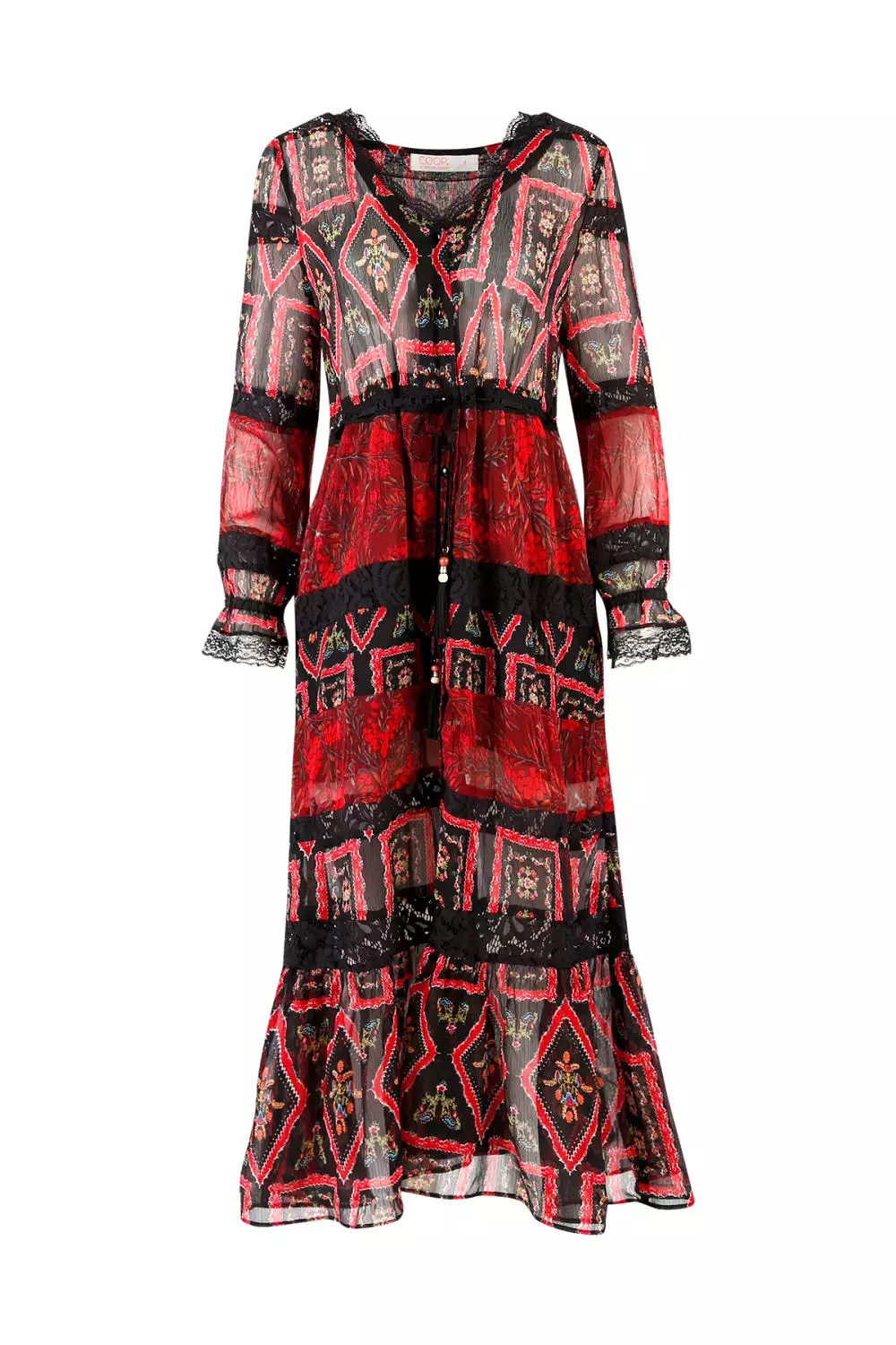 TOTAL CONTRAST DRESS RED HOT