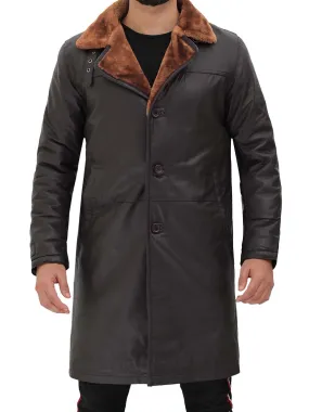 Turlock Dark Brown Shearling Coat For Men